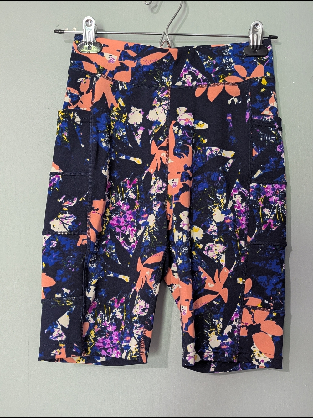 Pop Fit Stella Women's Floral Bike Shorts Multicolor Abstract